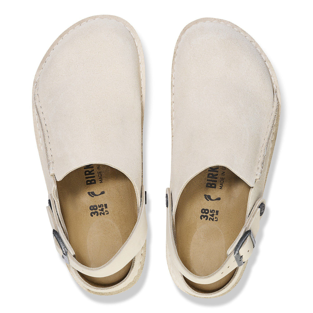 Lutry Premium Suede Suede Leather in Color Eggshell | Birkenstock
