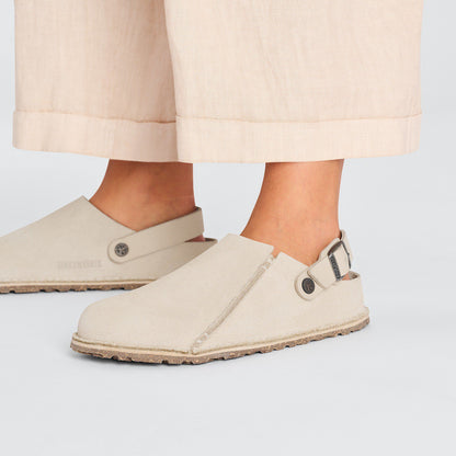 Lutry Premium Suede Suede Leather in Color Eggshell | Birkenstock