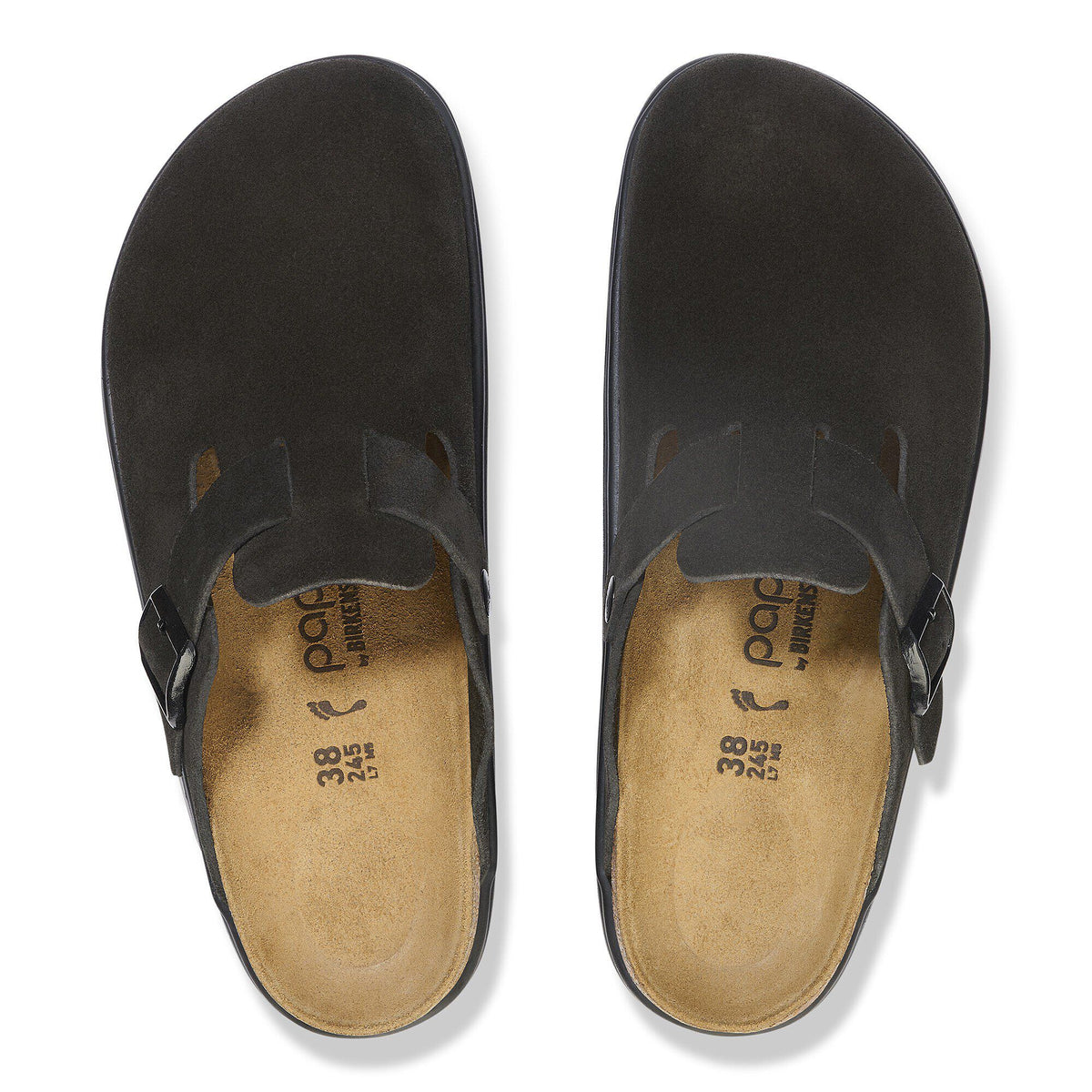 Boston Chunky Suede Leather in Color Black/Black | Birkenstock