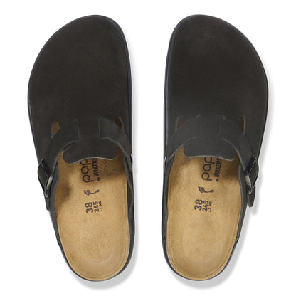 Boston Chunky Suede Leather in Color Black/Black | Birkenstock