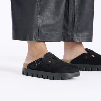 Boston Chunky Suede Leather in Color Black/Black | Birkenstock