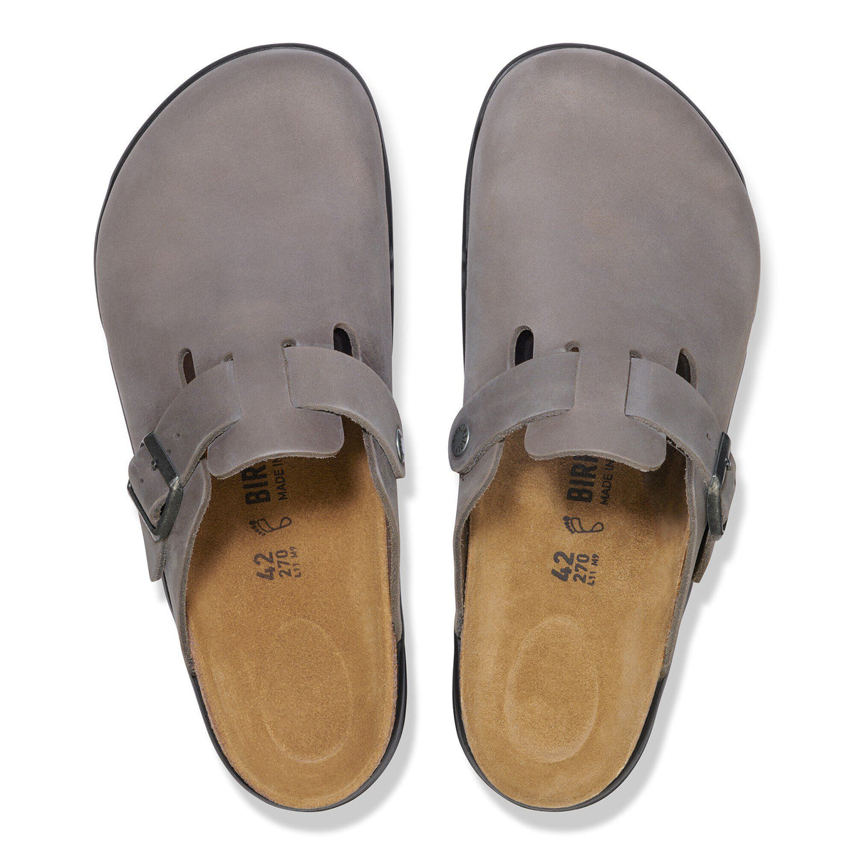 Boston Crosstown Oiled Leather in Color Iron | Birkenstock
