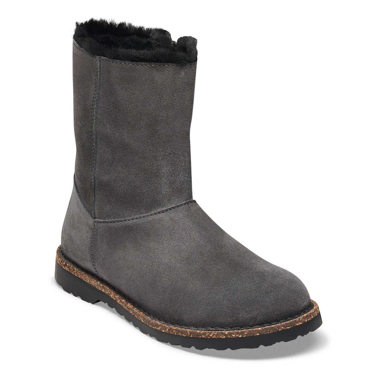 Uppsala Zip Shearling Suede Leather in Color Charcoal | Birkenstock