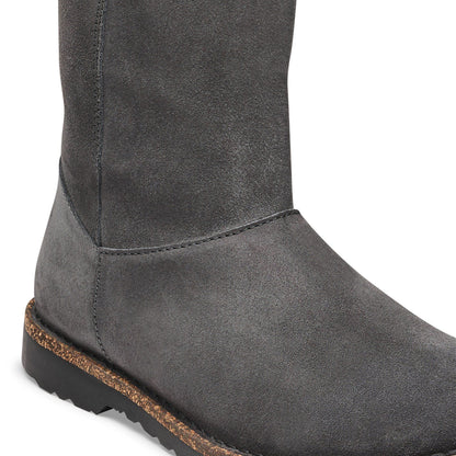 Uppsala Zip Shearling Suede Leather in Color Charcoal | Birkenstock