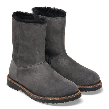 Uppsala Zip Shearling Suede Leather in Color Charcoal | Birkenstock