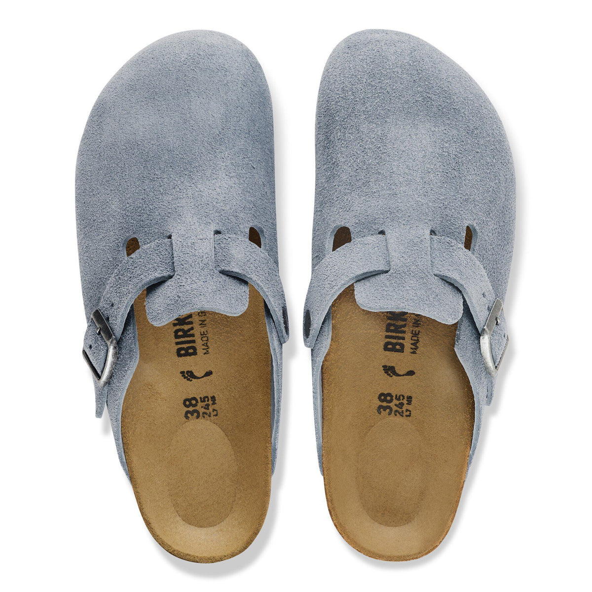 Boston Suede Leather in Color Stone Blue | Birkenstock
