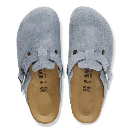 Boston Suede Leather in Color Stone Blue | Birkenstock