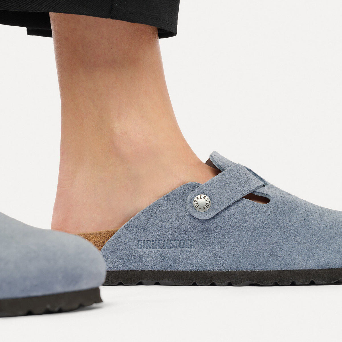 Boston Suede Leather in Color Stone Blue | Birkenstock