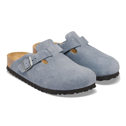 Boston Suede Leather in Color Stone Blue | Birkenstock