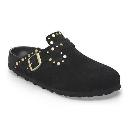 Boston Rivets Suede Leather in Color Black | Birkenstock