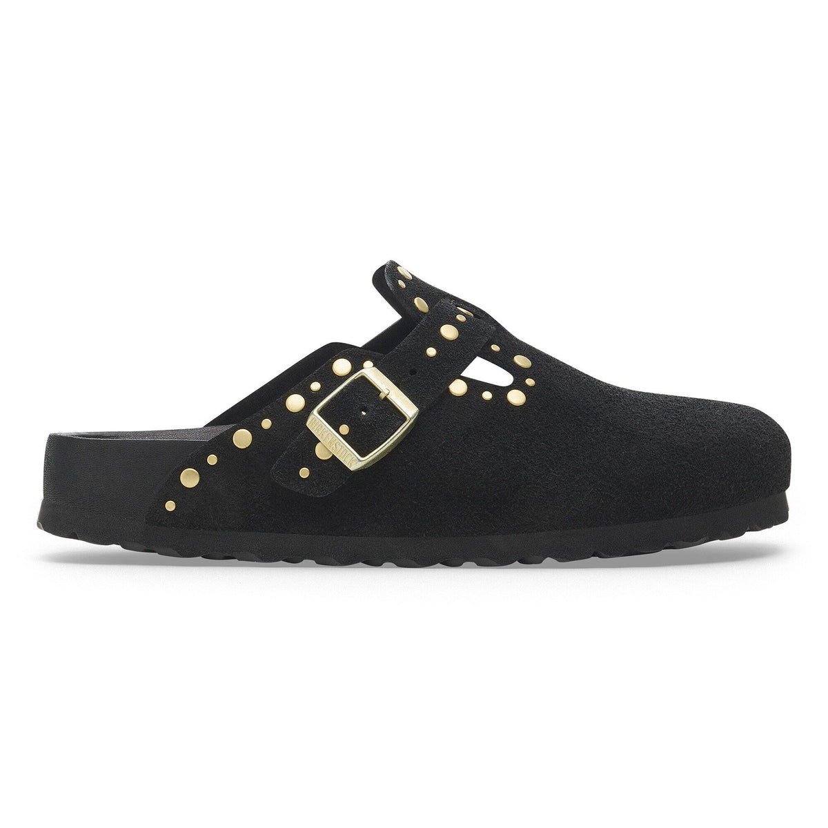 Boston Rivets Suede Leather in Color Black | Birkenstock