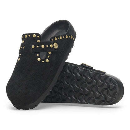 Boston Rivets Suede Leather in Color Black | Birkenstock