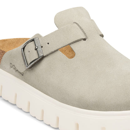 Boston Chunky Suede Leather in Color Oyster | Birkenstock