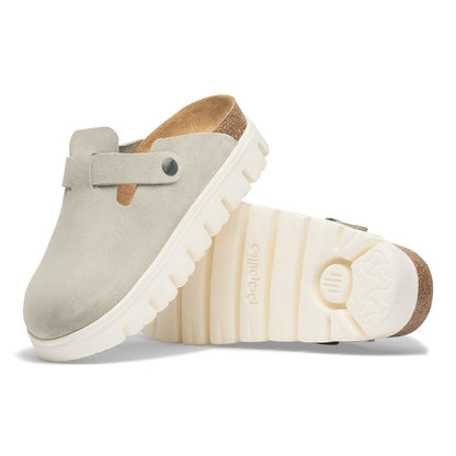 Boston Chunky Suede Leather in Color Oyster | Birkenstock