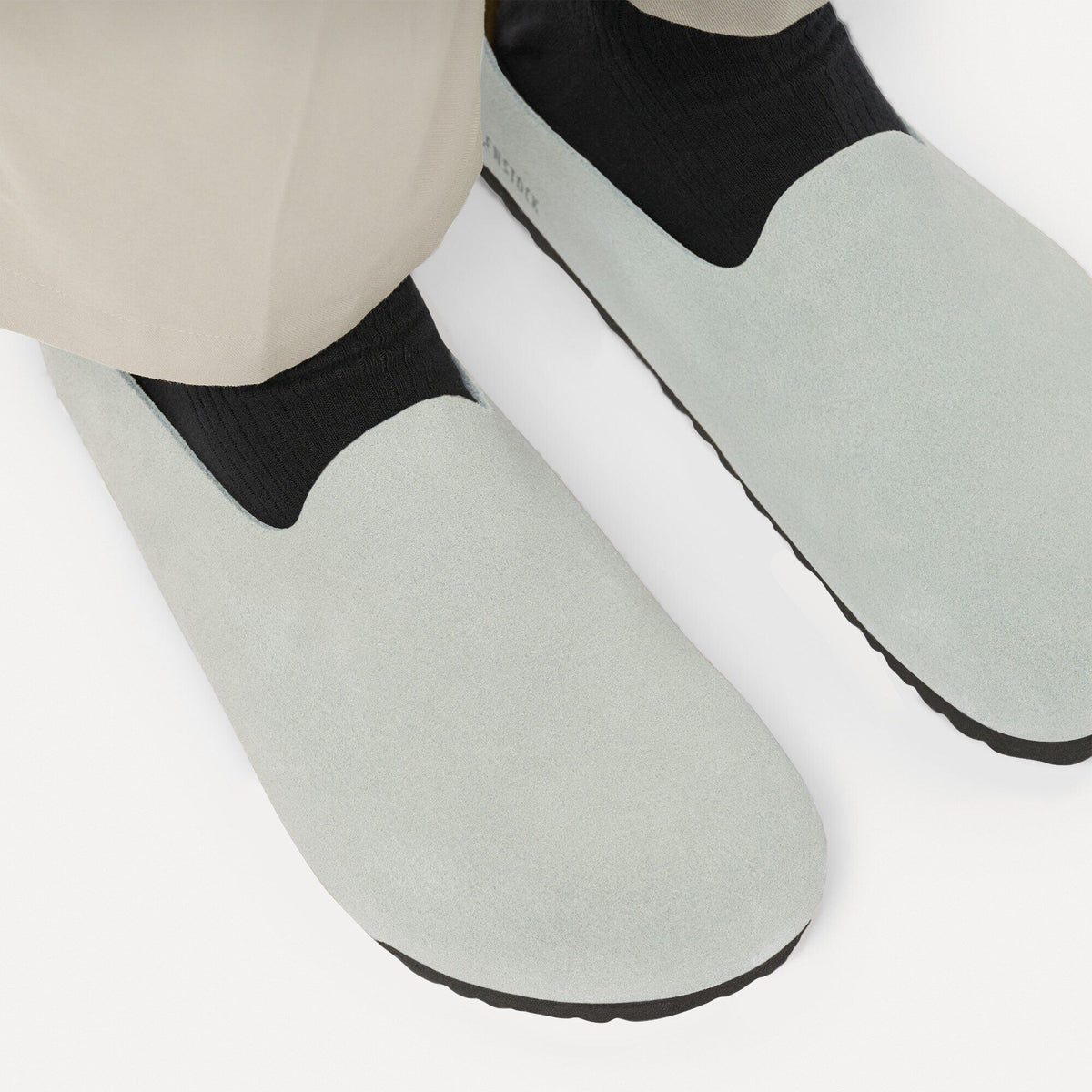 Amsterdam Wrapped Suede Leather in Color Pure Sage | Birkenstock