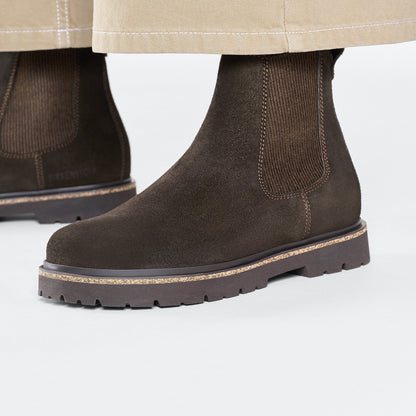 Highwood Slip On Women Suede Leather in Color Mocha | Birkenstock