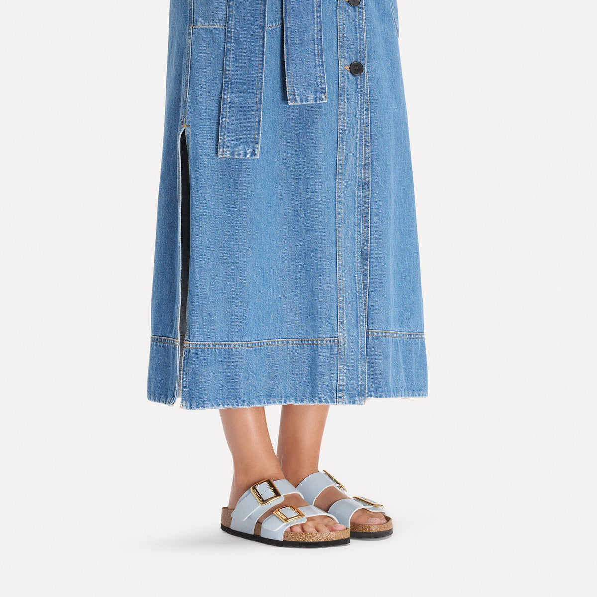 Sydney Luxe Buckle Birko-Flor Patent in Color Patent Baby Blue | Birkenstock