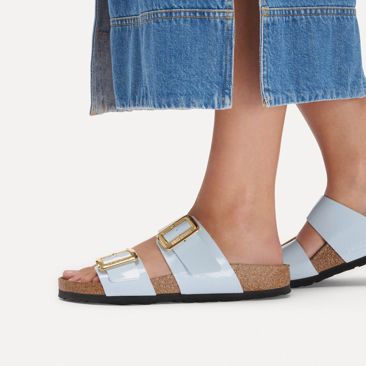 Sydney Luxe Buckle Birko-Flor Patent in Color Patent Baby Blue | Birkenstock
