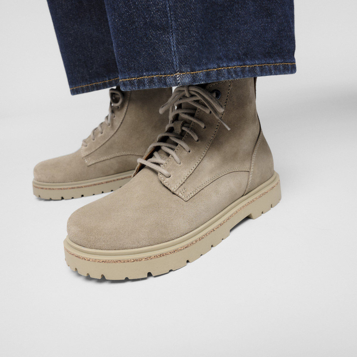 Highwood Lace Mid Women Suede Leather in Color Taupe | Birkenstock