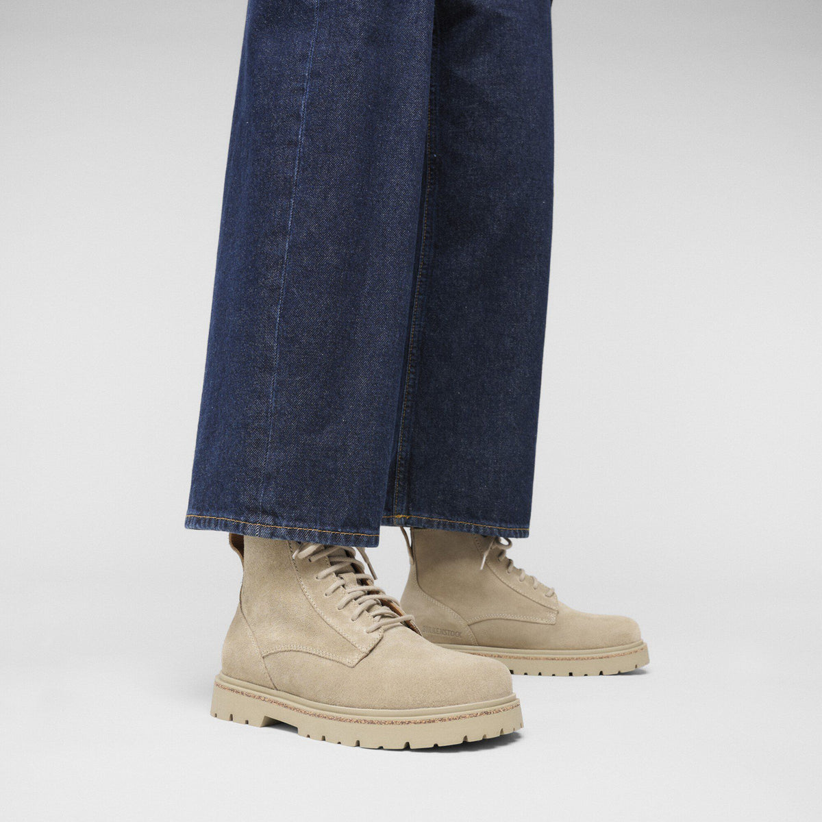 Highwood Lace Mid Men Suede Leather in Color Taupe | Birkenstock